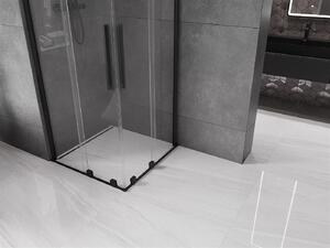 Mexen Velar Duo, sprchový kout s posuvnými dveřmi 80(dveře) x 80(dveře) cm, 8mm čiré sklo, černá matná, 871-080-080-02-70