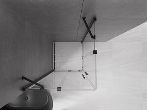 Mexen Velar Duo, sprchový kout s posuvnými dveřmi 100(dveře) x 100(dveře) cm, 8mm čiré sklo, černý matný profil, 871-100-100-02-70