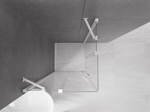Mexen Velar Duo, sprchový kout s posuvnými dveřmi 80(dveře) x 80(dveře) cm, 8mm čiré sklo, bílá, 871-080-080-02-20