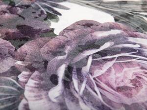 Dekorační žakárová látka BM-009 Velké fialové květy - šířka 150 cm