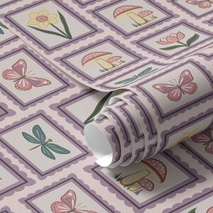 Tapety Rámované ilustrace v lila odstínech, Tapety květiny, a01175v1 : uwalls.cz