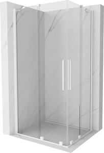 Mexen Velar Duo, sprchový kout s posuvnými dveřmi 100(dveře) x 90(dveře) cm, 8mm čiré sklo, bílá, 871-100-090-02-20
