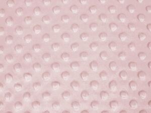 Dětská látka Minky 3D puntíky MKP-032 Pudrově růžová - šířka 150 cm