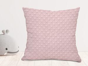 Biante Dětský povlak na polštář Minky 3D puntíky MKP-032 Pudrově růžový 60 x 60 cm