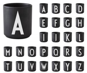 Design Letters Porcelánový hrneček Letters Black A - Z Písmeno: A