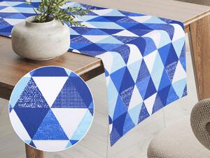 Biante Bavlněný běhoun na stůl Sandra SA-190 Modro-bílé trojúhelníky 45x160 cm
