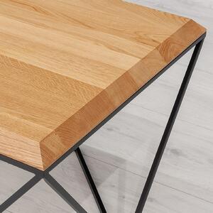 Konferenční stolek Arbor v loftovém stylu s dřevěnou deskou 60x60 cm