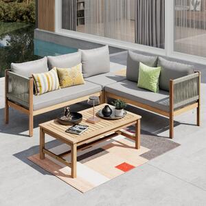 TERASOVÁ SEDACÍ SOUPRAVA dřevo, plast, textil Ambia Garden, Online Only