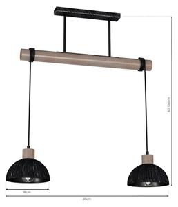 Lustr na lanku ERIK 2xE27/60W/230V hnědá/černá