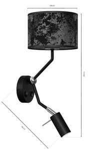 Nástěnná lampička SATINO 1xE27/40W/230V + 1xGU10/MR11/7W černá/šedá