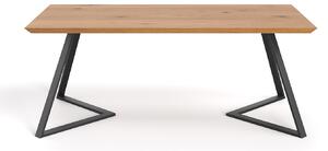Dubový stůl Avil s kovovými nohami 120x80 cm