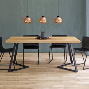 Dubový stůl Avil s kovovými nohami 120x80 cm
