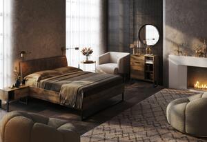 Manželská postel KVADRO + rošt, 180x200, dub frigate