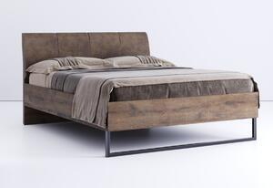 Manželská postel KVADRO + rošt, 160x200, dub frigate