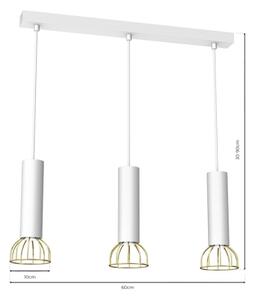 Lustr na lanku DANTE 3xGU10/25W/230V bílá/zlatá
