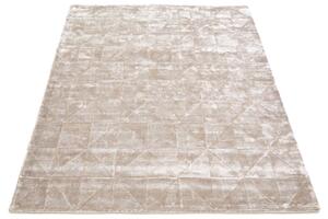 Nirmal Moderní kusový koberec Pyramid Silver 3D šedý / stříbrný Rozměr: 140x200 cm