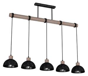 Lustr na lanku ERIK 5xE27/60W/230V hnědá/černá