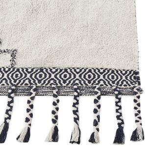 Bavlněný koberec 140 x 200 cm bílý/ černý ERAY