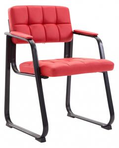 Jídelní / konferenční židle Kalibra podnož černá / syntetická kůže, červená