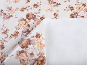 PVC ubrus Oranžové a hnědé květy PV-018 - metráž š. 140 cm