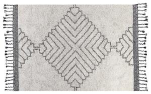 Bavlněný koberec 140 x 200 cm bílý/ černý ERAY