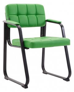 Jídelní / konferenční židle Kalibra podnož černá / syntetická kůže, zelená