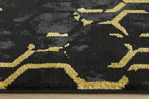 Makro Abra Moderní kusový koberec FESTIVAL 2296A černý / žlutý Rozměr: 60x100 cm