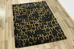 Makro Abra Moderní kusový koberec FESTIVAL 2296A černý / žlutý Rozměr: 200x290 cm