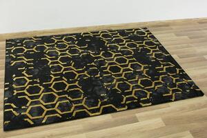 Makro Abra Moderní kusový koberec FESTIVAL 2296A černý / žlutý Rozměr: 280x370 cm