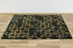 Makro Abra Moderní kusový koberec FESTIVAL 2296A černý / žlutý Rozměr: 100x200 cm