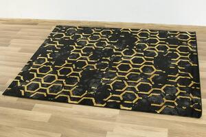Makro Abra Moderní kusový koberec FESTIVAL 2296A černý / žlutý Rozměr: 100x200 cm