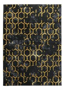 Makro Abra Moderní kusový koberec FESTIVAL 2296A černý / žlutý Rozměr: 120x170 cm