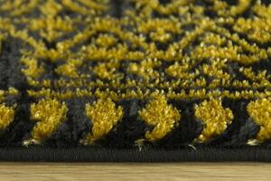Makro Abra Moderní kusový koberec FESTIVAL 3479A černý / žlutý Rozměr: 140x190 cm