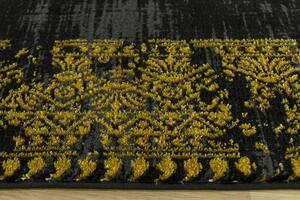 Makro Abra Moderní kusový koberec FESTIVAL 3479A černý / žlutý Rozměr: 140x190 cm