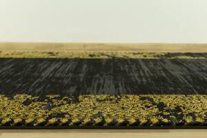 Makro Abra Moderní kusový koberec FESTIVAL 3479A černý / žlutý Rozměr: 80x150 cm