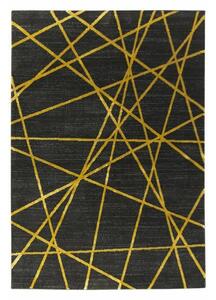 Makro Abra Moderní kusový koberec FESTIVAL 2731A černý / žlutý Rozměr: 80x150 cm