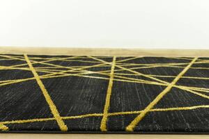 Makro Abra Moderní kusový koberec FESTIVAL 2731A černý / žlutý Rozměr: 60x100 cm