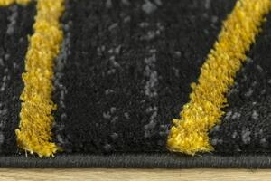 Makro Abra Moderní kusový koberec FESTIVAL 2731A černý / žlutý Rozměr: 100x200 cm