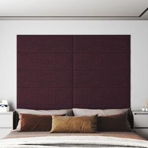 Nástěnné panely 12 ks fialové 90 x 30 cm textil 3,24 m²