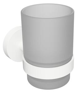 Sapho X-ROUND WHITE sklenka, mléčné sklo, bílá mat