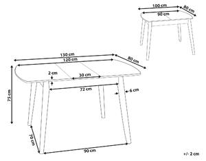 Rozkládací jídelní stůl 100/130 x 80 cm světlé dřevo TOMS
