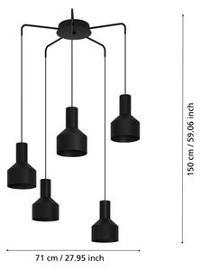 Eglo 99553 - Lustr na lanku CASIBARE 5xE27/40W/230V