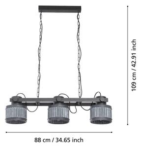 Eglo 43447 - Lustr na řetězu TURROCK 3xE27/28W/230V