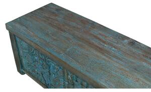 Truhla z mangového dřeva, ruční řezby, 145x47x50cm