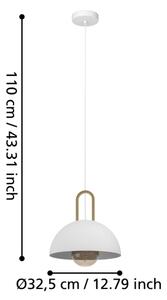 Eglo 99695 - Lustr na lanku CALMANERA 1xE27/40W/230V bílá