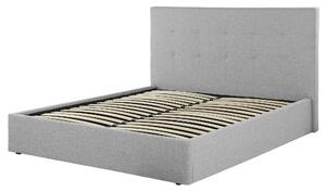 Čalouněná postel s úložným prostorem 140 x 200 cm šedá LORIENT