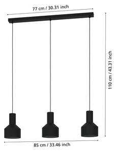 Eglo 99552 - Lustr na lanku CASIBARE 3xE27/40W/230V