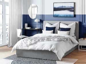 Čalouněná postel s úložným prostorem 140 x 200 cm šedá LORIENT