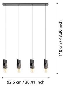 Eglo 99532 - Lustr na lanku LOBATIA 4xE27/40W/230V