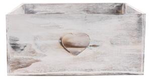 Dřevěná bedýnka srdce 30 cm